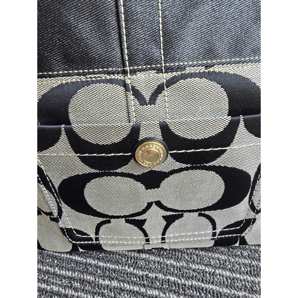 Coach Black 2007 Legacy Signature Monogram Jacquard Shoulder bag Hobo Y2K 11957 - Picture 3 of 10